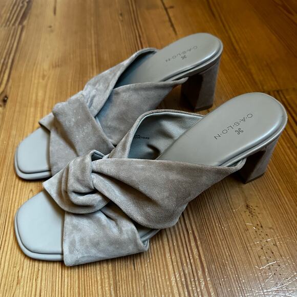 Caslon tan leather crisscross slip on heel sandals SIZE 9 - Picture 6 of 6